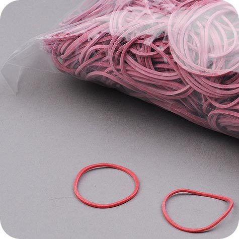 legatoria Elastici diametro 30mm ROSSO, sezione 1x1,2mm. gomma al 60%. Larghezza: 1mm, spessore: 1,2mm.