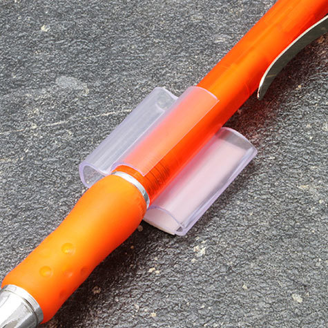 legatoria Portapenne autoadesivo in plastica, 25x25mm TRASPARENTE, altezza 12mm.