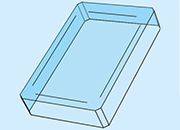 legatoria Portabiglietti da visita 97x67x25mm TRASPARENTE, in polipropilene flessibile, composta di base e coperchio. Si adatta anche ad essere usato come porta carte da gioco.