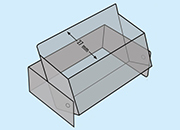 legatoria Portabiglietti da visita, 96x61x31mm TRASPARENTE, in polistirene kristall rigido, meccanismo richiudubile a doppia valva.