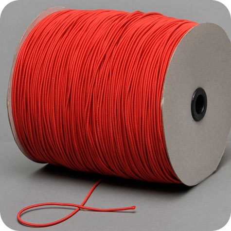 legatoria Cordino elastico, spessore 2mm ROSSO, a fibre elastiche intrecciate, rivestito in tessuto, .
