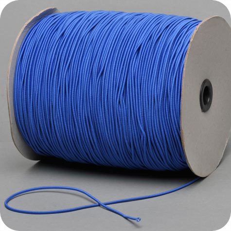 legatoria Cordino elastico, spessore 2mm BLU MEDIO, a fibre elastiche intrecciate, rivestito in tessuto, 3,37gr-m.