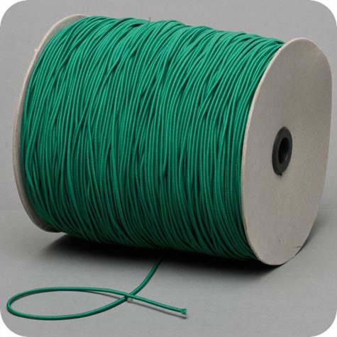 legatoria Cordino elastico, spessore 2mm VERDE SCURO, a fibre elastiche intrecciate, rivestito in tessuto, .