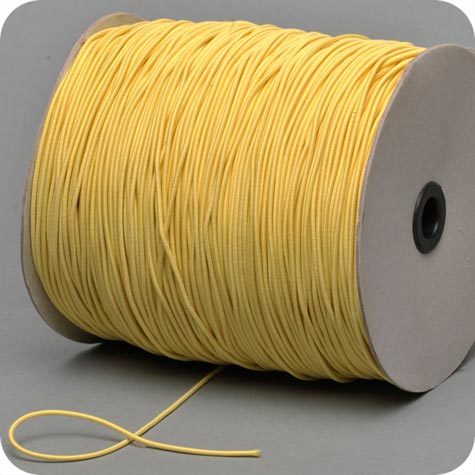 legatoria Cordino elastico, spessore 2mm GIALLO, a fibre elastiche intrecciate, rivestito in tessuto, .