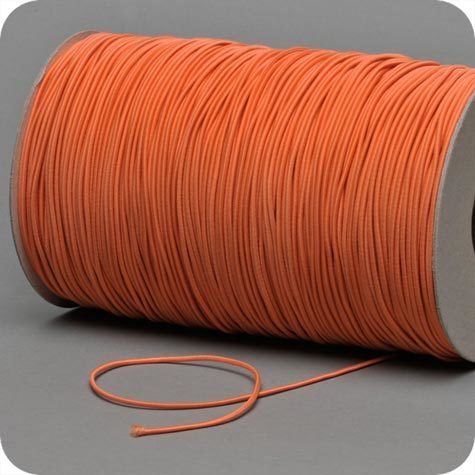 legatoria Cordino elastico, spessore 2mm ARANCIONE, a fibre elastiche intrecciate, rivestito in tessuto, .