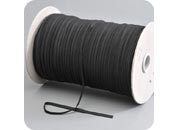legatoria Elastico piatto, larghezza 5mm NERO, elastico in fettuccia rivestito in tessuto.