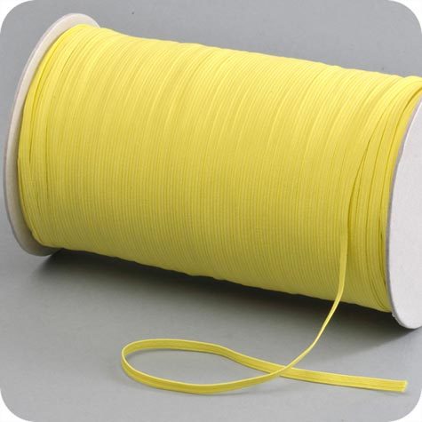 legatoria Elastico piatto, larghezza 5mm GIALLO, elastico in fettuccia rivestito in tessuto.