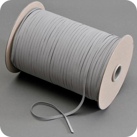 legatoria Elastico piatto, larghezza 5mm GRIGIO, elastico in fettuccia rivestito in tessuto.