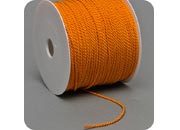 legatoria Cordoncino 2mm, viscosa, ARANCIONE a 3 capi, spessore 2 mm, doppio ritorto, in viscosa. Cordoncino ideale per abbellimenti in campo cartotecnico e per il confezionamento di men, libretti matrimonio, bomboniere. .