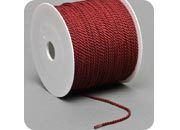 legatoria Cordoncino 2mm, viscosa, BORDEAUX, a 3 capi, spessore 2 mm, doppio ritorto, in viscosa. Cordoncino ideale per abbellimenti in campo cartotecnico e per il confezionamento di men, libretti matrimonio, bomboniere. .
