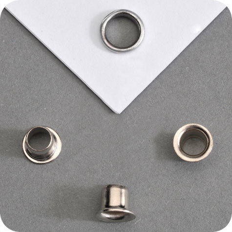 legatoria Occhiello metallico NICHELATO. altezza 5 mm Per fori diametro 4.85 mm, testa diametro 6,7 mm (n 25 1-2).