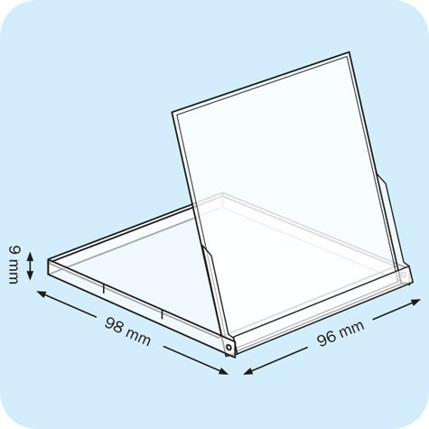 legatoria Portacalendari da tavolo 96x98x9mm TRASPARENTE, in polistirene (PS).