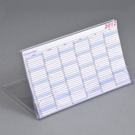 legatoria Portacalendari da tavolo 111x190x7mm TRASPARENTE, in polistirene (PS).