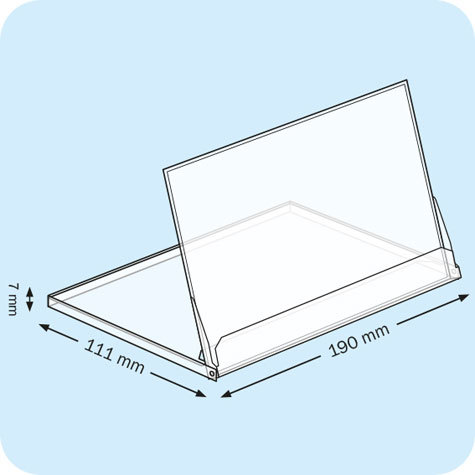 legatoria Portacalendari da tavolo 111x190x7mm TRASPARENTE, in polistirene (PS).