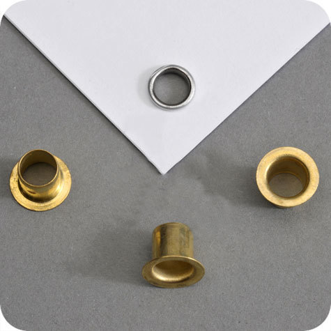 legatoria Occhiello metallico per fori diametro 6.65 mm. altezza 7.5 mm OTTONATO, testa diametro 1 mm (n� 271).