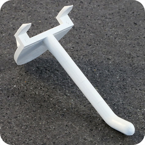 legatoria Gancio espositivo per blister forati, 50mm BIANCO, si fissa inserendo i ganci automatici su display di cartone.