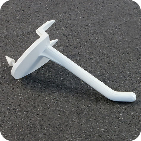 legatoria Gancio espositivo per blister forati, 100mm BIANCO, si fissa inserendo i ganci automatici su display di cartone.