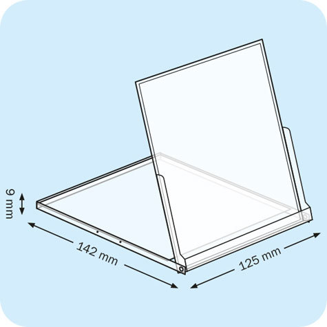 legatoria Portacalendari da tavolo  125x142x9mm TRASPARENTE, in polistirene (PS).