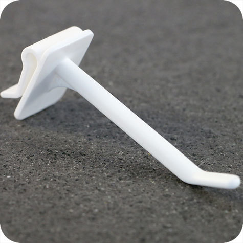 legatoria Gancio espositivo ad incastro, per blister forati, 150mm BIANCO, fissaggio ad incastro.