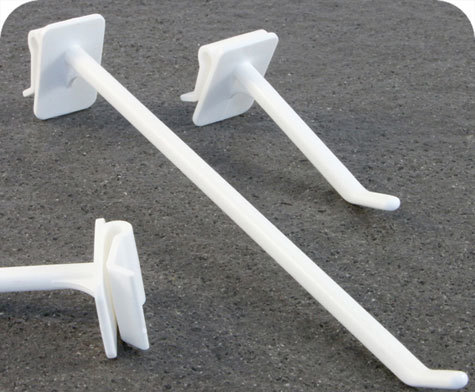 legatoria Gancio espositivo ad incastro, per blister forati, 150mm BIANCO, fissaggio ad incastro.