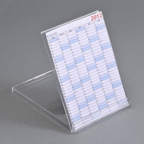 legatoria Portacalendari da tavolo 153x113x10mm TRASPARENTE, A6 verticale, in polistirene (PS).