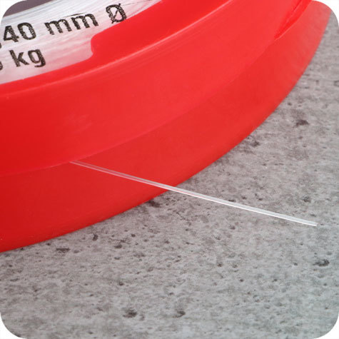 legatoria Filo di nylon, spessore 0,40mm TRASPARENTE, in rotolo, per pesi fino a 7,5kg.