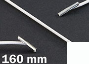 legatoria Elastico con 2 capicorda, lunghezza 140mm BIANCO, lunghezza 140mm (compresi i 2 capicorda), elastico a sezione tonda rivestito in tessuto, spessore 2,2mm.