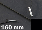 legatoria Elastico con 2 capicorda, lunghezza 160mm NERO, lunghezza 160mm (compresi i 2 capicorda), elastico a sezione tonda rivestito in tessuto, spessore 2,2mm leg1197