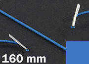 legatoria Elastico con 2 capicorda, lunghezza 160mm BLU MEDIO, lunghezza 160mm (compresi i 2 capicorda), elastico a sezione tonda rivestito in tessuto, spessore 2,2mm.