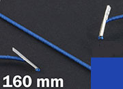 legatoria Elastico con 2 capicorda, lunghezza 160mm BLU SCURO, lunghezza 160mm (compresi i 2 capicorda), elastico a sezione tonda rivestito in tessuto, spessore 2,2mm.