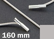 legatoria Elastico con 2 capicorda, lunghezza 160mm GRIGIO, lunghezza 160mm (compresi i 2 capicorda), elastico a sezione tonda rivestito in tessuto, spessore 2,2mm leg1202