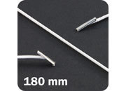 legatoria Elastico con 2 capicorda, lunghezza 180mm BIANCO, lunghezza 180mm (compresi i 2 capicorda), elastico a sezione tonda rivestito in tessuto, spessore 2,2mm.