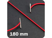 legatoria Elastico con 2 capicorda, lunghezza 180mm ROSSO, lunghezza 180mm (compresi i 2 capicorda), elastico a sezione tonda rivestito in tessuto, spessore 2,2mm leg1205