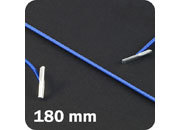 legatoria Elastico con 2 capicorda, lunghezza 180mm BLU MEDIO, lunghezza 180mm (compresi i 2 capicorda), elastico a sezione tonda rivestito in tessuto, spessore 2,2mm.