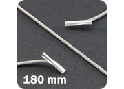 legatoria Elastico con 2 capicorda, lunghezza 180mm GRIGIO, lunghezza 180mm (compresi i 2 capicorda), elastico a sezione tonda rivestito in tessuto, spessore 2,2mm leg1209