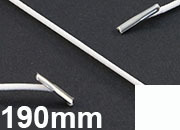 legatoria Elastico con 2 capicorda, lunghezza 190mm BIANCO, lunghezza 190mm (compresi i 2 capicorda), elastico a sezione tonda rivestito in tessuto, spessore 2,2mm leg1210