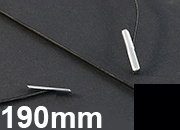 legatoria Elastico con 2 capicorda, lunghezza 190mm NERO, lunghezza 190mm (compresi i 2 capicorda), elastico a sezione tonda rivestito in tessuto, spessore 2,2mm.