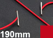 legatoria Elastico con 2 capicorda, lunghezza 190mm ROSSO, lunghezza 190mm (compresi i 2 capicorda), elastico a sezione tonda rivestito in tessuto, spessore 2,2mm leg1212