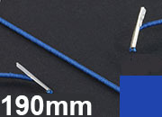 legatoria Elastico con 2 capicorda, lunghezza 190mm BLU SCURO, lunghezza 190mm (compresi i 2 capicorda), elastico a sezione tonda rivestito in tessuto, spessore 2,2mm.