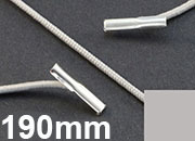 legatoria Elastico con 2 capicorda, lunghezza 190mm GRIGIO, lunghezza 190mm (compresi i 2 capicorda), elastico a sezione tonda rivestito in tessuto, spessore 2,2mm leg1216