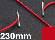 legatoria Elastico con 2 capicorda, lunghezza 230mm ROSSO, lunghezza 230mm (compresi i 2 capicorda), elastico a sezione tonda rivestito in tessuto, spessore 2,2mm leg1219
