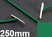 legatoria Elastico con 2 capicorda, lunghezza 250mm VERDE, lunghezza 250mm (compresi i 2 capicorda), elastico a sezione tonda rivestito in tessuto, spessore 2,2mm leg1229