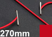 legatoria Elastico con 2 capicorda, lunghezza 270mm ROSSO, lunghezza 270mm (compresi i 2 capicorda), elastico a sezione tonda rivestito in tessuto, spessore 2,2mm.