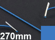 legatoria Elastico con 2 capicorda, lunghezza 270mm BLU MEDIO, lunghezza 270mm (compresi i 2 capicorda), elastico a sezione tonda rivestito in tessuto, spessore 2,2mm leg1234