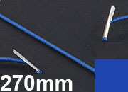 legatoria Elastico con 2 capicorda, lunghezza 270mm BLU SCURO, lunghezza 270mm (compresi i 2 capicorda), elastico a sezione tonda rivestito in tessuto, spessore 2,2mm leg1235