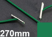 legatoria Elastico con 2 capicorda, lunghezza 270mm VERDE, lunghezza 270mm (compresi i 2 capicorda), elastico a sezione tonda rivestito in tessuto, spessore 2,2mm.