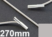 legatoria Elastico con 2 capicorda, lunghezza 270mm GRIGIO, lunghezza 270mm (compresi i 2 capicorda), elastico a sezione tonda rivestito in tessuto, spessore 2,2mm leg1237