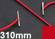 legatoria Elastico con 2 capicorda, lunghezza 310mm ROSSO, lunghezza 310mm (compresi i 2 capicorda), elastico a sezione tonda rivestito in tessuto, spessore 2,2mm leg1240