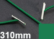 legatoria Elastico con 2 capicorda, lunghezza 310mm VERDE, lunghezza 310mm (compresi i 2 capicorda), elastico a sezione tonda rivestito in tessuto, spessore 2,2mm leg1243