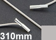 legatoria Elastico con 2 capicorda, lunghezza 310mm GRIGIO, lunghezza 310mm (compresi i 2 capicorda), elastico a sezione tonda rivestito in tessuto, spessore 2,2mm.